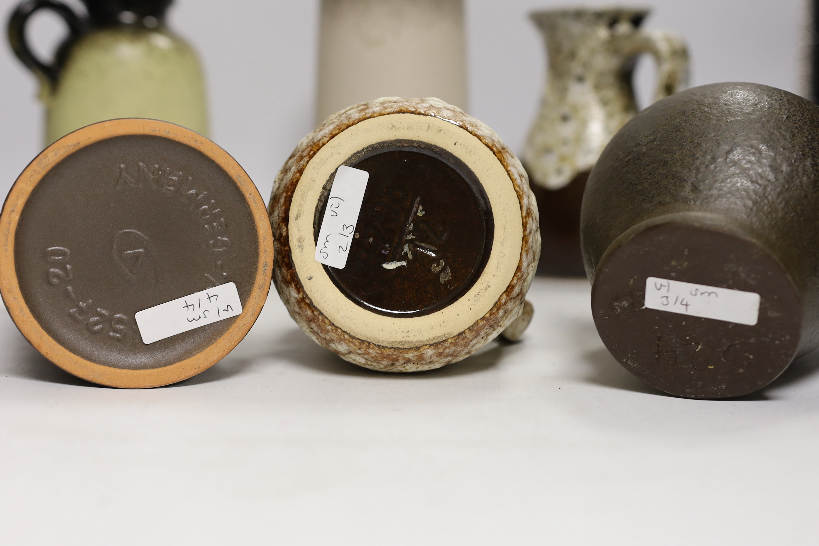 Six West German pottery vessels - Scheurich and others, tallest 22cm